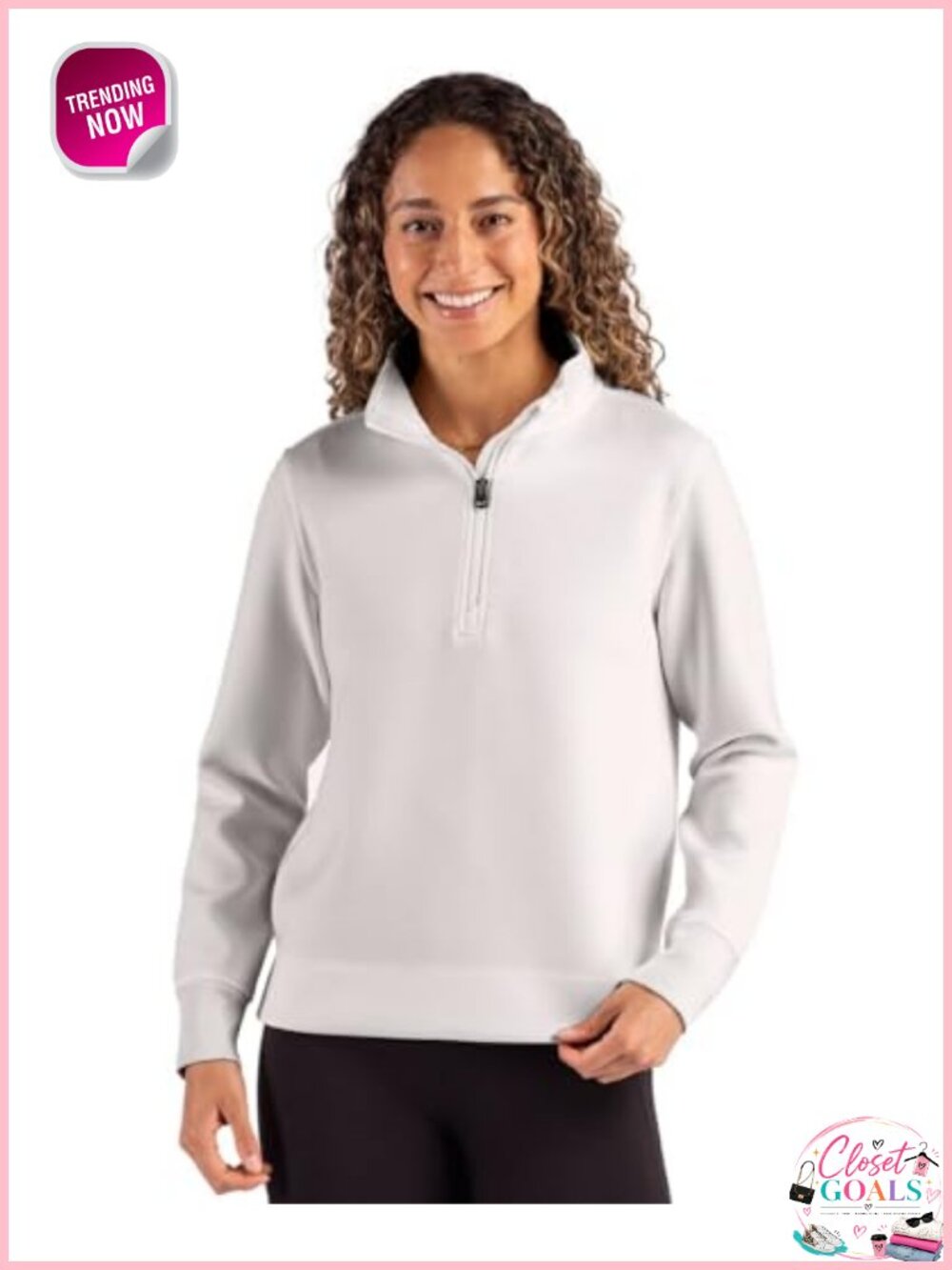 Recycled Polyester Quarter Zip Pullover Sweatshirt Water Repellent